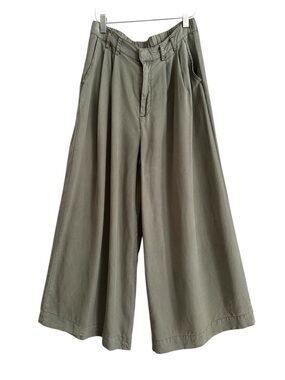 Young Fabulous & Broke YFB Olive Wide Leg Pants Boho Coastal Minimalist Large